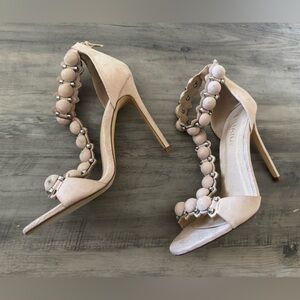 Liliana Beige Studded Heels